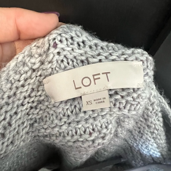 Loft Dolman Patchwork oversized Sweater Tunic in Gray and Beige (Size X-Small) - Picture 6 of 7